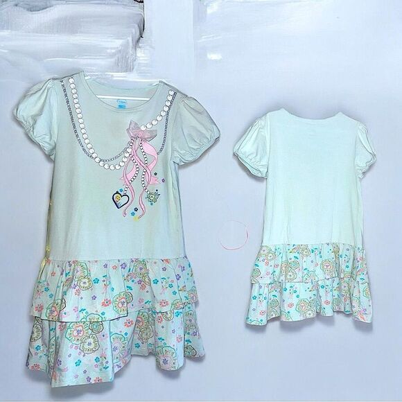 Disney l Ruffled Dress l Pink Ribbon /Tinker bell Design  l L 10 l VGUC - Picture 10 of 10